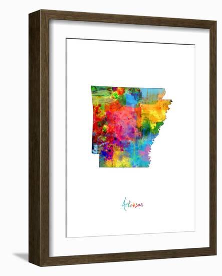 Arkansas Map-Michael Tompsett-Framed Art Print