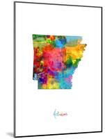 Arkansas Map-Michael Tompsett-Mounted Art Print