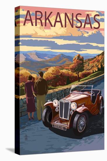 Arkansas - Outlook and Sunset Scene-Lantern Press-Stretched Canvas
