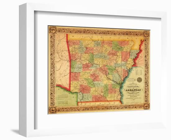 Arkansas - Panoramic Map-Lantern Press-Framed Art Print