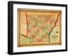 Arkansas - Panoramic Map-Lantern Press-Framed Art Print