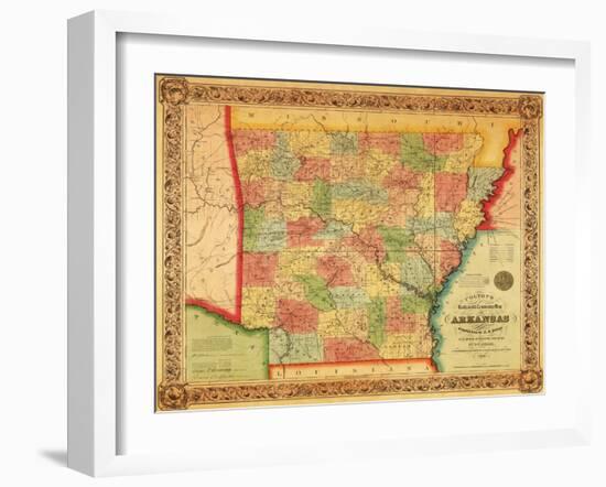 Arkansas - Panoramic Map-Lantern Press-Framed Art Print