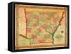 Arkansas - Panoramic Map-Lantern Press-Framed Stretched Canvas