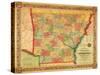 Arkansas - Panoramic Map-Lantern Press-Stretched Canvas