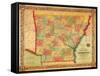 Arkansas - Panoramic Map-Lantern Press-Framed Stretched Canvas