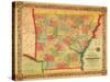 Arkansas - Panoramic Map-Lantern Press-Stretched Canvas