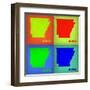 Arkansas Pop Art Map 1-NaxArt-Framed Art Print