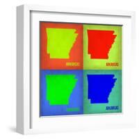 Arkansas Pop Art Map 1-NaxArt-Framed Art Print