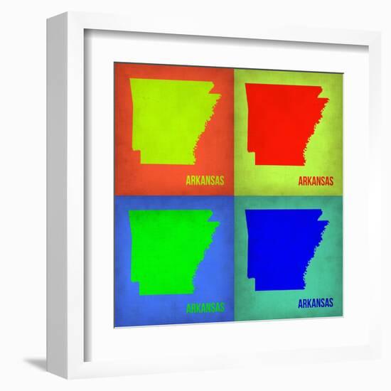 Arkansas Pop Art Map 1-NaxArt-Framed Art Print