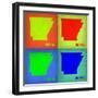 Arkansas Pop Art Map 1-NaxArt-Framed Art Print