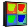 Arkansas Pop Art Map 1-NaxArt-Framed Stretched Canvas