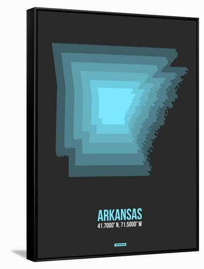 Arkansas Radiant Map 4-NaxArt-Framed Stretched Canvas