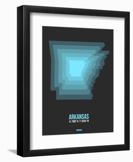 Arkansas Radiant Map 4-NaxArt-Framed Art Print