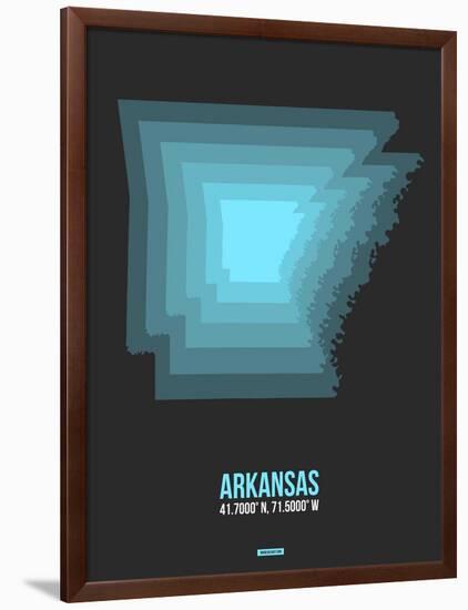 Arkansas Radiant Map 4-NaxArt-Framed Art Print