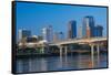 Arkansas River and skyline in Little Rock, Arkansas-null-Framed Stretched Canvas