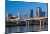 Arkansas River and skyline in Little Rock, Arkansas-null-Mounted Photographic Print