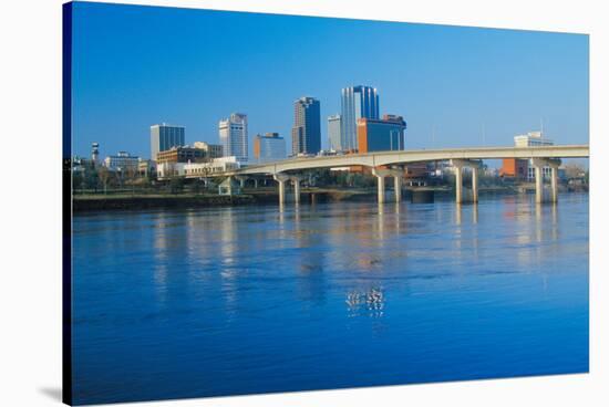 Arkansas River and skyline in Little Rock, Arkansas-null-Stretched Canvas