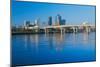 Arkansas River and skyline in Little Rock, Arkansas-null-Mounted Photographic Print