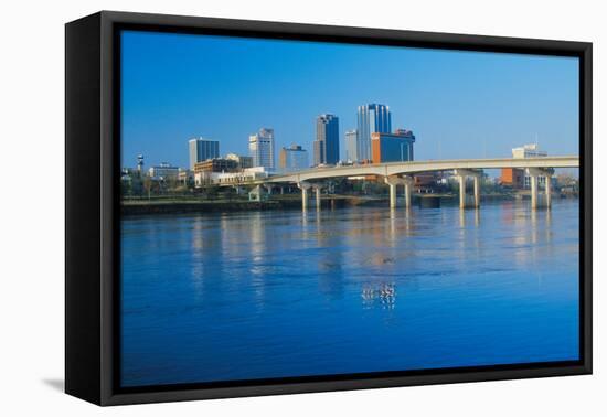 Arkansas River and skyline in Little Rock, Arkansas-null-Framed Stretched Canvas