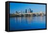 Arkansas River and skyline in Little Rock, Arkansas-null-Framed Stretched Canvas