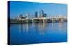 Arkansas River and skyline in Little Rock, Arkansas-null-Stretched Canvas