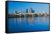 Arkansas River and skyline in Little Rock, Arkansas-null-Framed Stretched Canvas