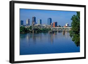 Arkansas River view from North Little Rock, Little Rock, Arkansas-null-Framed Photographic Print