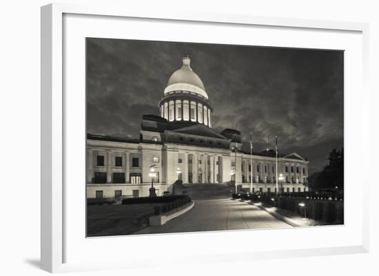 Arkansas State Capitol Exterior at Dusk, Little Rock, Arkansas, USA-Walter Bibikow-Framed Photographic Print