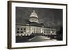 Arkansas State Capitol Exterior at Dusk, Little Rock, Arkansas, USA-Walter Bibikow-Framed Photographic Print