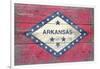 Arkansas State Flag - Barnwood Painting-Lantern Press-Framed Art Print