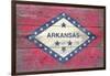 Arkansas State Flag - Barnwood Painting-Lantern Press-Framed Art Print