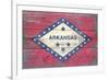 Arkansas State Flag - Barnwood Painting-Lantern Press-Framed Art Print