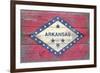 Arkansas State Flag - Barnwood Painting-Lantern Press-Framed Art Print