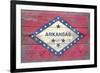 Arkansas State Flag - Barnwood Painting-Lantern Press-Framed Art Print