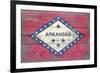 Arkansas State Flag - Barnwood Painting-Lantern Press-Framed Premium Giclee Print