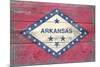 Arkansas State Flag - Barnwood Painting-Lantern Press-Mounted Premium Giclee Print