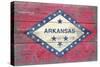 Arkansas State Flag - Barnwood Painting-Lantern Press-Stretched Canvas