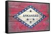 Arkansas State Flag - Barnwood Painting-Lantern Press-Framed Stretched Canvas