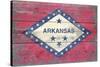 Arkansas State Flag - Barnwood Painting-Lantern Press-Stretched Canvas