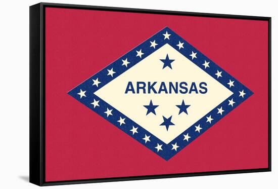 Arkansas State Flag-Lantern Press-Framed Stretched Canvas