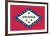Arkansas State Flag-Lantern Press-Framed Art Print