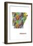 Arkansas State Map 1-Marlene Watson-Framed Giclee Print