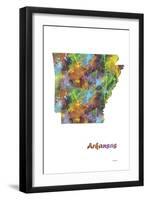Arkansas State Map 1-Marlene Watson-Framed Giclee Print
