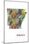 Arkansas State Map 1-Marlene Watson-Mounted Giclee Print