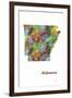 Arkansas State Map 1-Marlene Watson-Framed Giclee Print