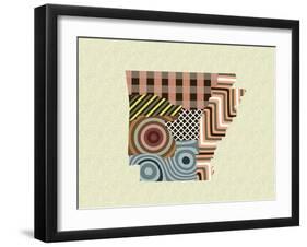 Arkansas State Map-Lanre Adefioye-Framed Giclee Print