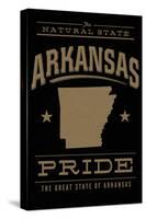 Arkansas State Pride - Gold on Black-Lantern Press-Stretched Canvas