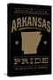 Arkansas State Pride - Gold on Black-Lantern Press-Stretched Canvas