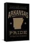 Arkansas State Pride - Gold on Black-Lantern Press-Framed Stretched Canvas