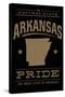 Arkansas State Pride - Gold on Black-Lantern Press-Stretched Canvas